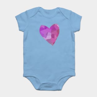 Purple Mosaic Heart Baby Bodysuit